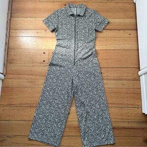 FREE PEOPLE :: Jersey Knit Palm Patterned Wide legged Jumpsuit. Size M